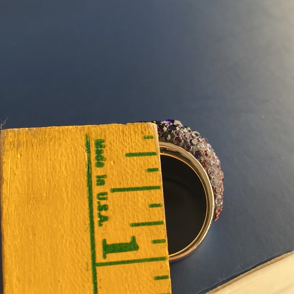 Swarovski Chic Purple Blue Large Statement Bauble Fashion Ring - Picture 16 of 16